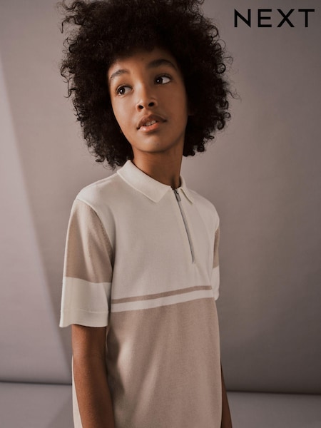 Nevtralno - Short Sleeved Colourblock Zip Polo Shirt (3-16yrs) (N31924) | € 11 - € 15