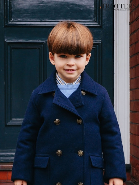 Trotters London Blue Pea Coat (N31973) | AED786 - AED815