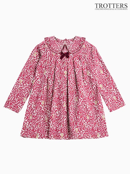 Trotters London Red Woodland Bunny Pretty Collar Dress (N32054) | €35 - €39