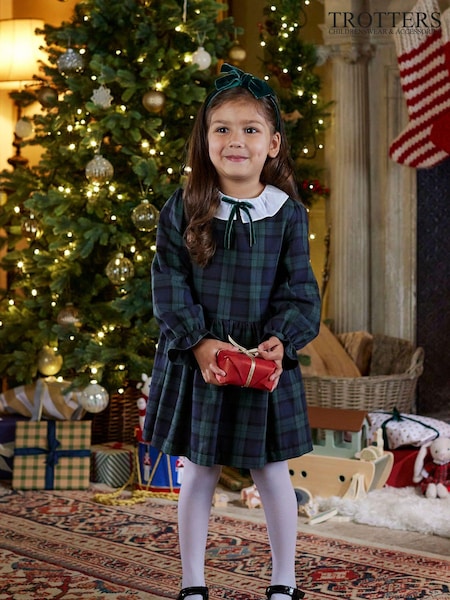 Trotters London Blue Tabitha Willow Tartan Dress (N32058) | €46 - €50