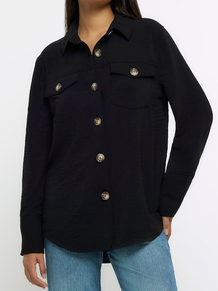 River Island Black Blisted Textured Shirt (N32165) | €21.50