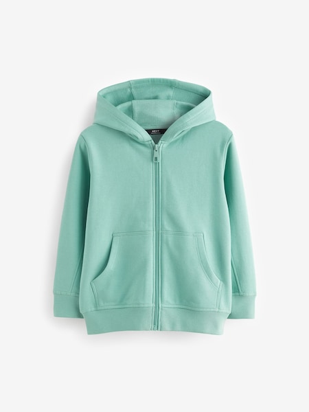 Mineralno zelena - Plain Zip Through Hoodie (3-16yrs) (N32306) | € 13 - € 19