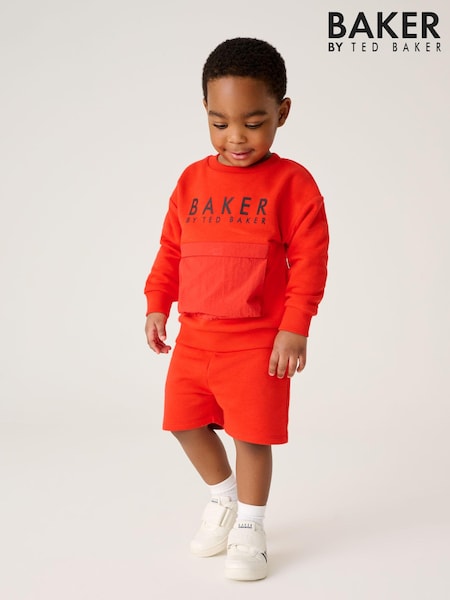 Baker by Ted Baker Red Nylon Sweatshirt and Short Set (N32314) | 13 € - 15 €
