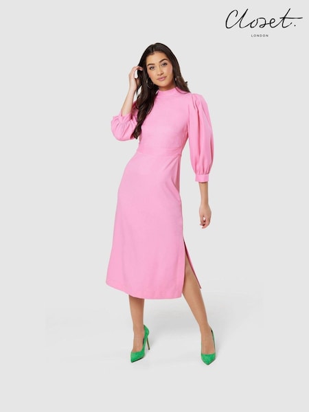 Closet London Pink Puff Sleeve Dress (N32407) | €51