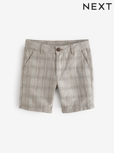 Check Linen Blend Chino Shorts (3-16yrs) (N32411) | 37 QAR - 55 QAR
