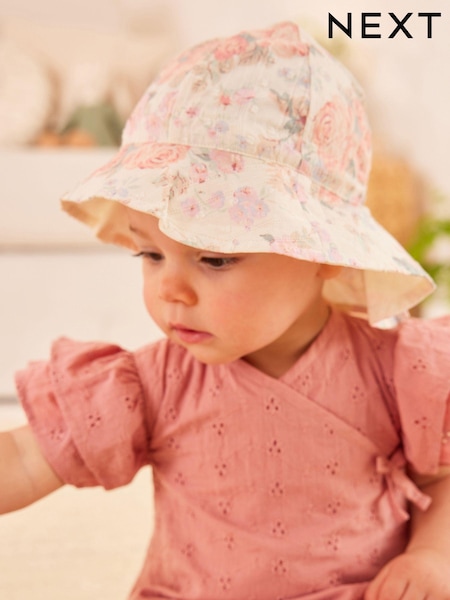 rožnata rožast vzorec - Baby Wide Brim Bucket Hat (0mths-2yrs) (N32437) | € 7