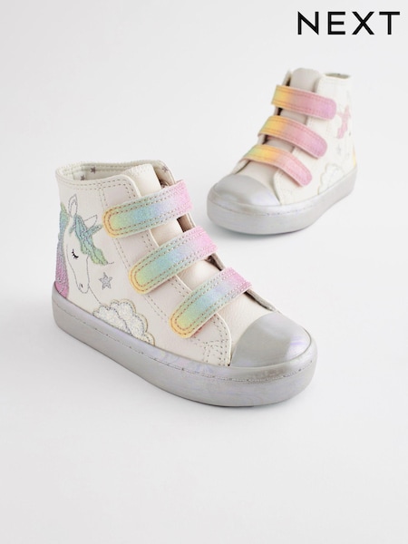 White Unicorn Glitter High Top Trainers (N32491) | €24 - €27