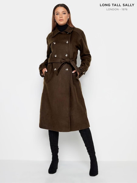Long Tall Sally Brown Formal Trench Coat (N32554) | kr1 356