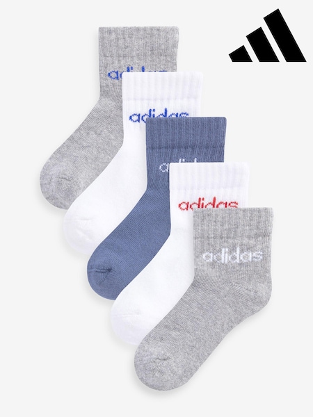 Weiß - adidas Kids Linear Ankle Socks 5 Pairs (N32594) | 16 €