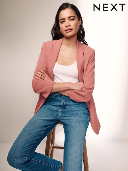 Pink Relaxed Ruched Sleeve Blazer (N32691) | €32