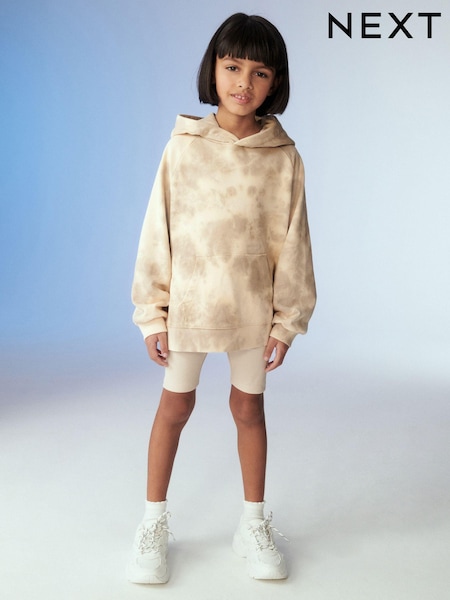 Ecru Tie Dye Hoodie And Cycling Shorts Set (3-16yrs) (N32962) | €16 - €21