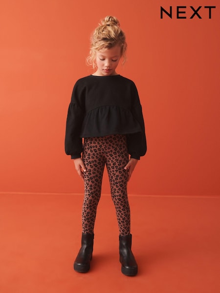 Animal Peplum Crew Sweatshirt And Leggings Set (3-16yrs) (N32964) | €4 - €6