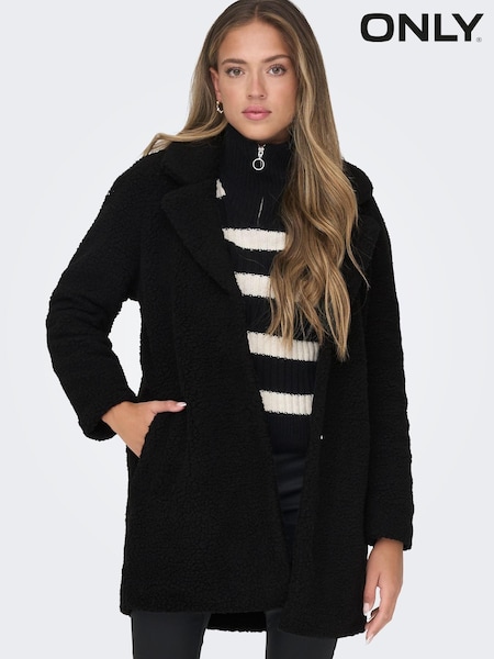 ONLY Black Tailored Cosy Teddy Borg Coat (N32982) | €35