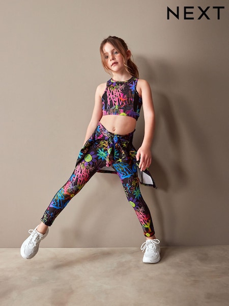 Black Graffiti Sports Crop Top (5-16yrs) (N33024) | € 6 - € 9