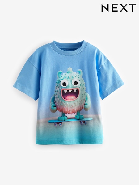 Blue/Green 100% Cotton Short Sleeve Character T-Shirt (3mths-7yrs) (N33075) | €5 - €7