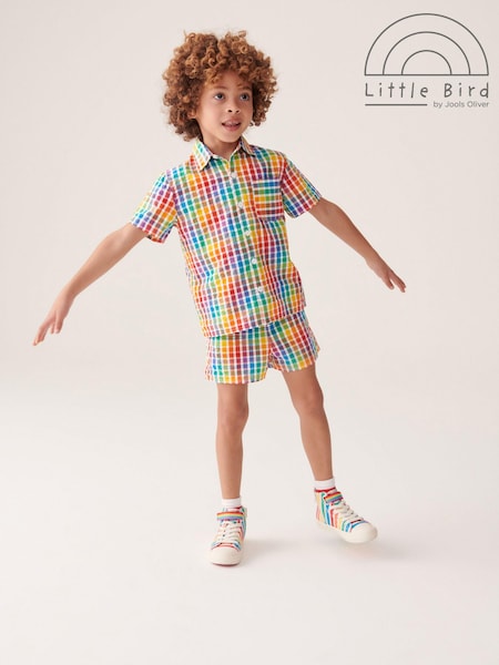Little Bird by Jools Oliver Multi/Check 100% Cotton Colourful Shirt and Short Set (N33124) | €13 - €17.50