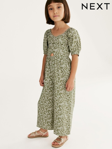 Olivno zelena - Printed Jumpsuit (3-16yrs) (N33127) | € 14 - € 18