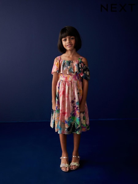Jacquard Cold-shoulder Dress (3-16yrs) (N33139) | ‏149 ر.س.‏ - ‏167 ر.س.‏