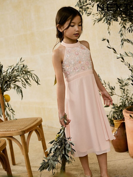 Pink Beaded Prom Dress (6-16yrs) (N33142) | AED134 - AED152
