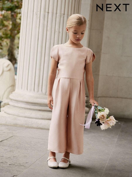 Pink Satin Bridesmaid Jumpsuit (3-16yrs) (N33145) | €9 - €11