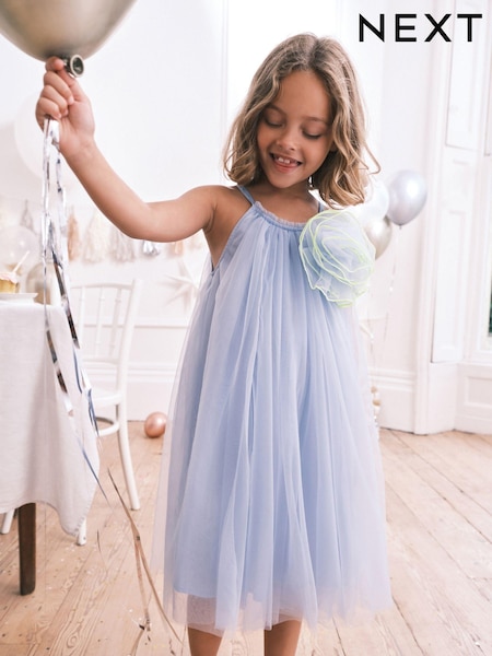Blue Corsage Mesh Dress (3-16yrs) (N33152) | € 12 - € 16