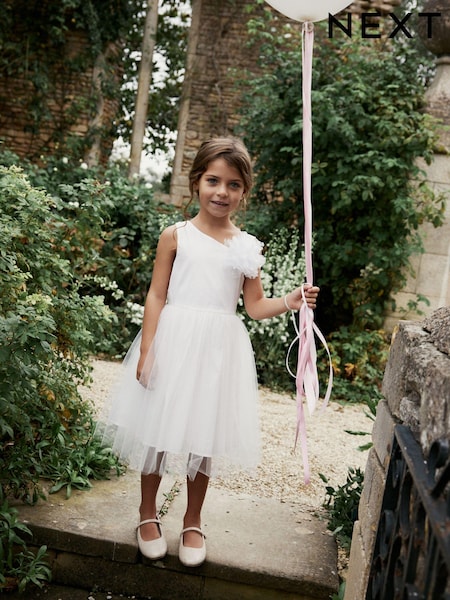 Cream Corsage Flower Girl Dress (3-16yrs) (N33161) | 41 QAR - 47 QAR