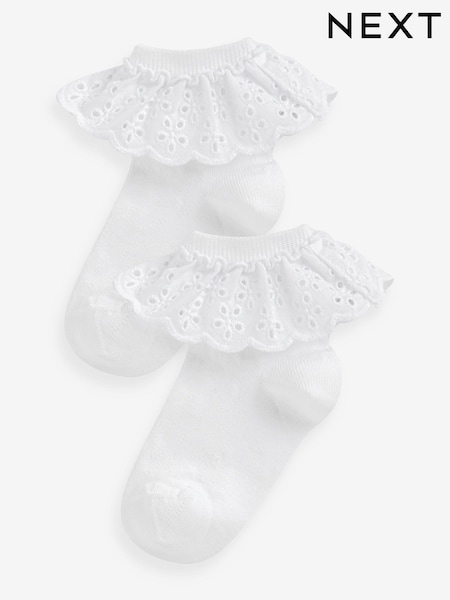 Blanco - 2 Pack Cotton Rich Ruffle Ankle Socks (N33525) | 6 € - 9 €