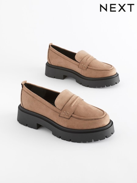Neutral Extra Wide Fit Forever Comfort Chunky Loafers (N33543) | €9.50