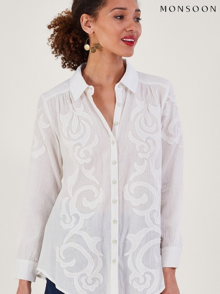 Monsoon Natural Detail Apllique Blouse (N33609) | €41.50