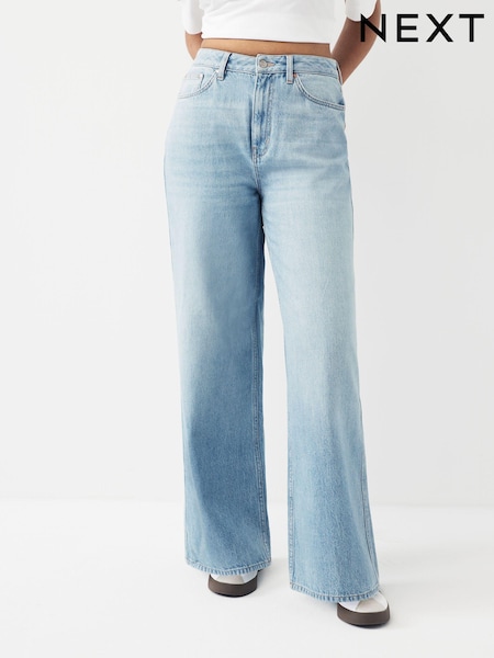 Denim albastru nuanță medie - Hourglass Loose Wide Leg Jeans (N33611) | 182 LEI