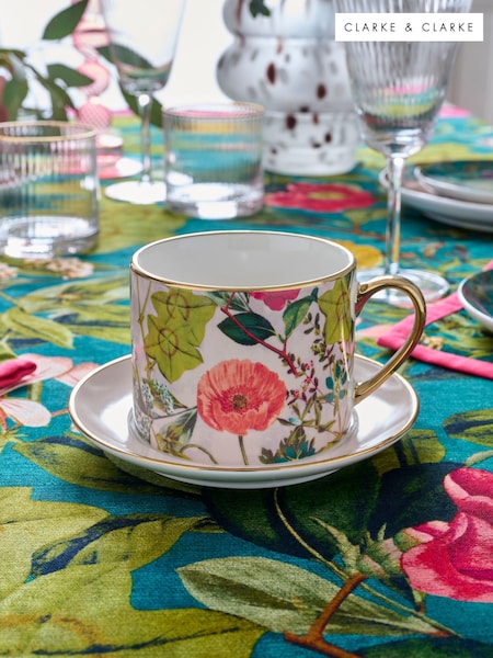 Clarke & Clarke Blush Pink Passiflora Cup & Saucer (N33687) | €27