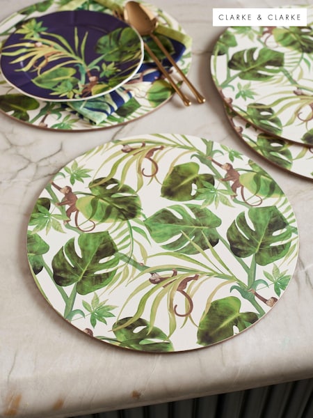 Clarke & Clarke Cream Monkey Business Set of 4 Placemats (N33714) | €35