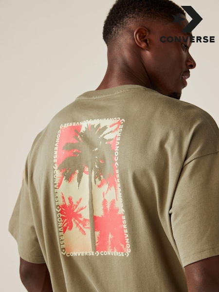 Converse Beige 100% Cotton Festival Palm Tree T-Shirt (N33765) | €20