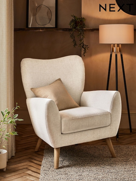 Tweedy Plain Light Natural Wilson II Highback Grande Armchair (N33818) | €490