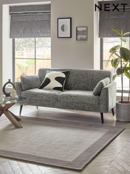 Chunky Chenille Dark Grey Mila Compact 3 Seater Sofa (N33824) | €725
