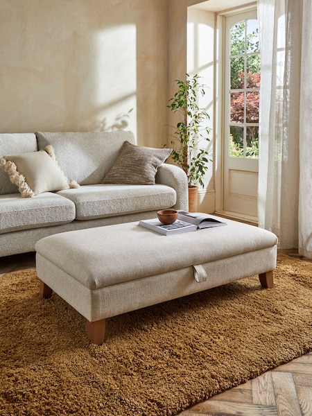 Tweedy Plain Light Natural Albury Large Footstool (N33842) | €285