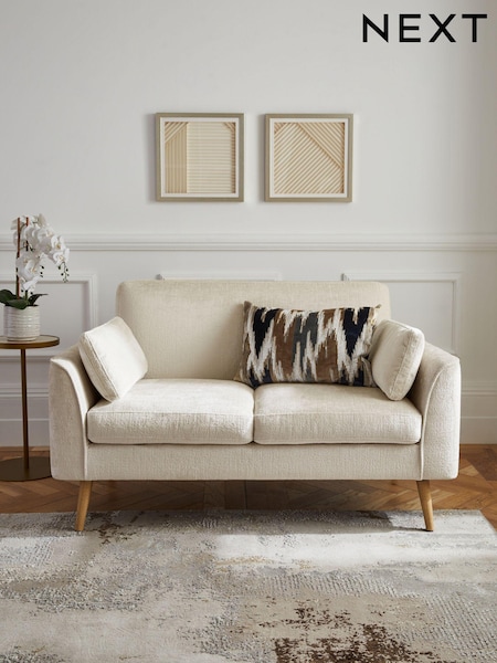 Plush Chenille Oyster Natural Mila Compact 2 Seater Sofa In A Box (N33844) | €610
