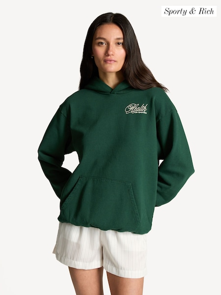 Sporty & Rich Green Health Script Hoodies (N33888) | $448