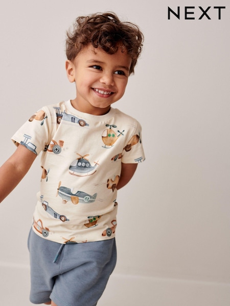 rumenorjava; poltna/Ecru - 100% Cotton T-Shirt And Shorts Set (3mths-7yrs) (N33890) | € 8 - € 11