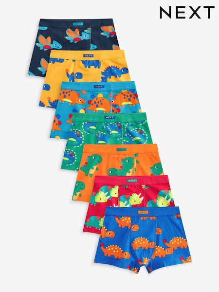 הדפס דינוזאורים - Soft Waistband Trunks 7 Pack (1.5-16yrs) (N34006) | ‏80‏₪ - ‏84‏ ₪