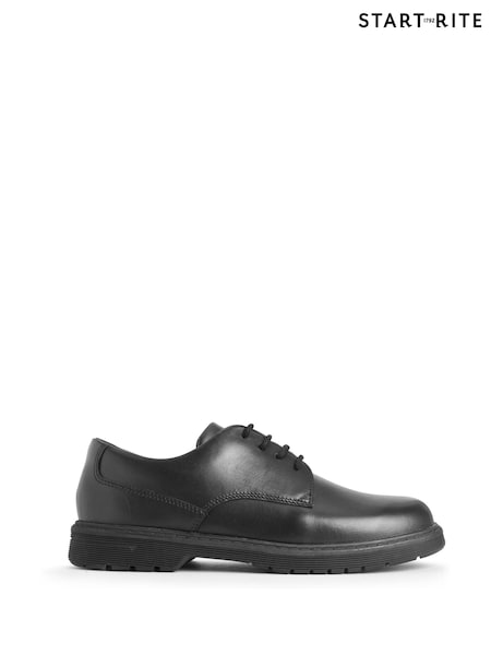 Start-Rite Glitch Leather Chunky Sole Lace Up School Black Shoes - F & G Fit (N34013) | 390 zł