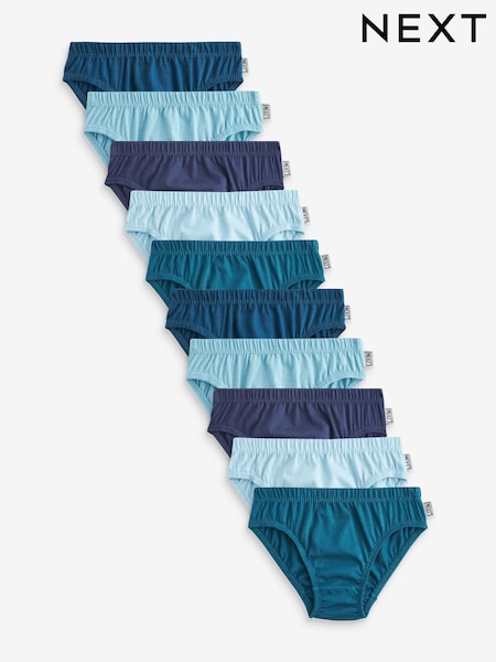 Blau/Ton-in-Ton - 100% Cotton Briefs 10 Pack (1.5-16yrs) (N34154) | 14 € - 18 €