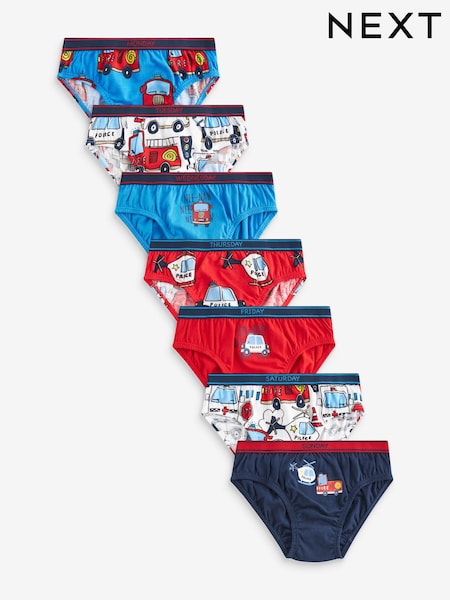 Krankenwagenprint - 100% Cotton Briefs 7 Pack (1.5-8yrs) (N34159) | 11 €