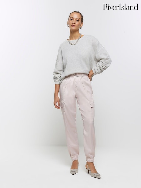 River Island Pink Satin Paperbag Trousers (N34175) | €21.50