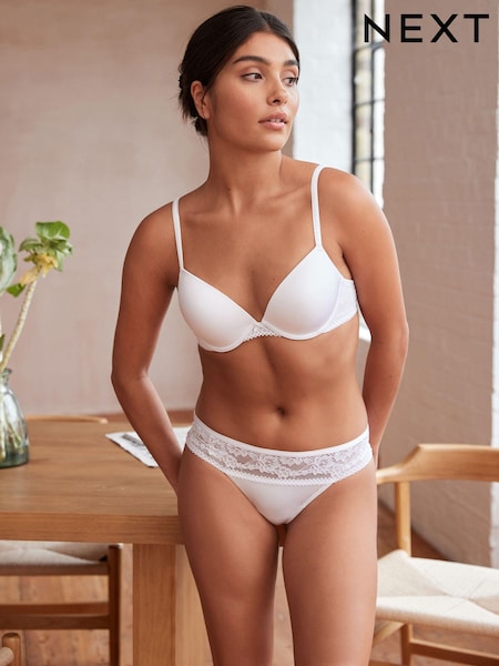 White Pad Plunge Lace Bra (N34214) | €9