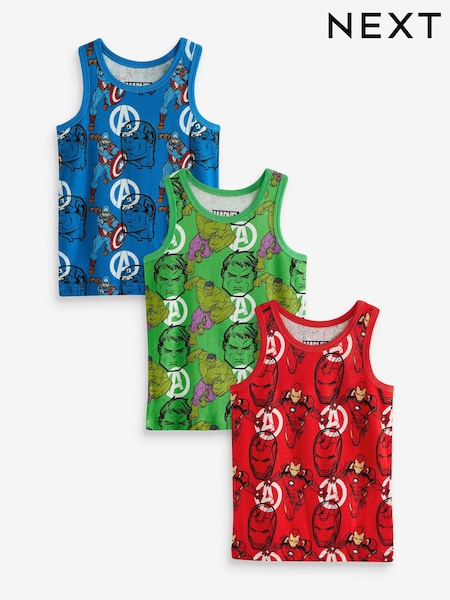 Marvel License 100% Cotton Vests 3 Pack (1.5-12yrs) (N34255) | 41 QAR - 48 QAR