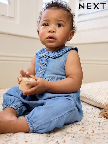 Denim Collared Baby Woven Jumpsuit (0mths-2yrs) (N34558) | €7.50 - €8.50