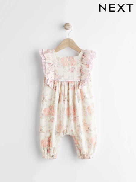 وردي زهور - Baby 100% Cotton Woven Jumpsuit (0mths-2yrs) (N34562) | ‏63 د.إ.‏ - ‏ 71‏ د.إ.