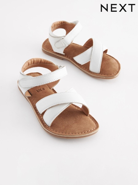 White Leather Sandals (N34605) | AED45 - AED51