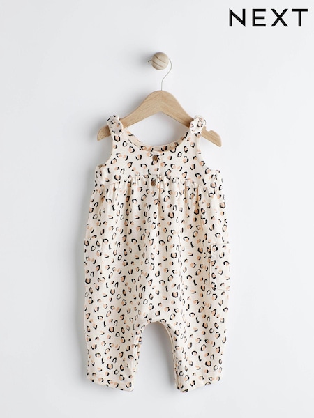 Rumenorjava/modra Cream leopardjim potiskom - Baby 100% Cotton Romper (0mths-3yrs) (N34631) | € 10 - € 12